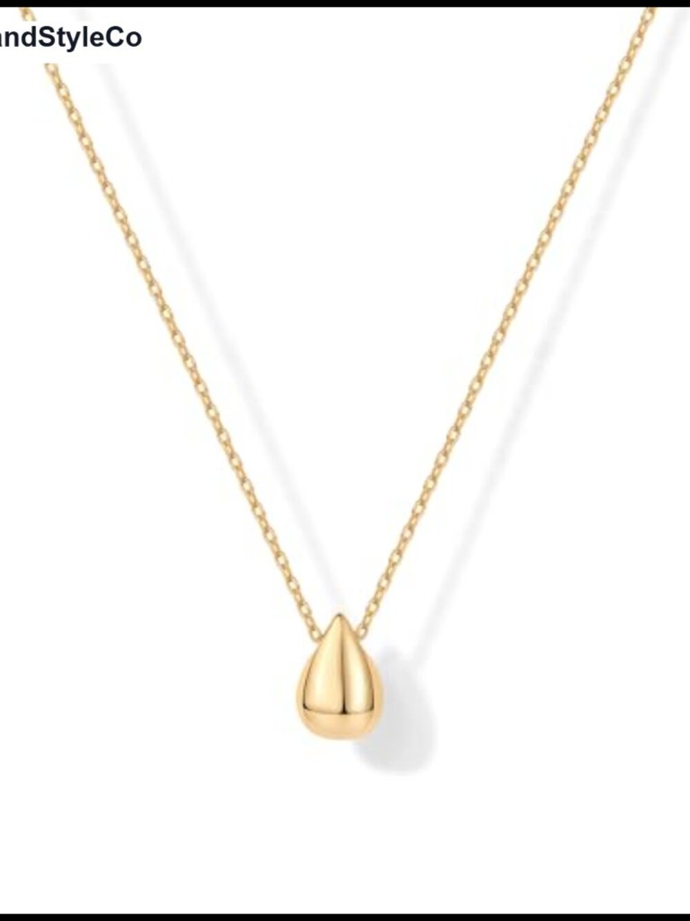 14K Gold Plated Dainty Pear Pendant Necklace for Women